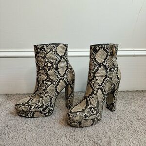 Aldo Snakeskin Ankle Boots